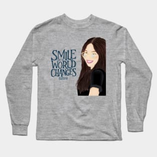 Beautiful girl portrait. Smile and good vibes come. Long Sleeve T-Shirt